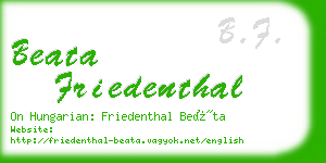 beata friedenthal business card